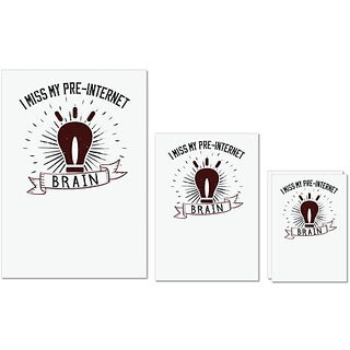 UDNAG Untearable Waterproof Stickers 155GSM 'Internet | i miss my preinternet brain' A4 x 1pc, A5 x 1pc & A6 x 2pc UDNAG Untearable Waterproof Stickers 155GSM 'Internet | i miss my preinternet brain' A4 x 1pc, A5 x 1pc & A6 x 2pc