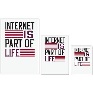 UDNAG Untearable Waterproof Stickers 155GSM 'Internet | internet is part of life' A4 x 1pc, A5 x 1pc & A6 x 2pc UDNAG Untearable Waterproof Stickers 155GSM 'Internet | internet is part of life' A4 x 1pc, A5 x 1pc & A6 x 2pc