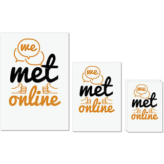                       UDNAG Untearable Waterproof Stickers 155GSM 'Internet | we met online' A4 x 1pc, A5 x 1pc & A6 x 2pc                                              