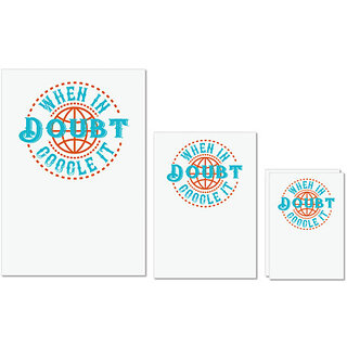                       UDNAG Untearable Waterproof Stickers 155GSM 'Internet | when doubt google it' A4 x 1pc, A5 x 1pc & A6 x 2pc                                              