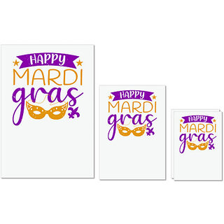 UDNAG Untearable Waterproof Stickers 155GSM 'Mardi Gras | happy mardi gras' A4 x 1pc, A5 x 1pc & A6 x 2pc UDNAG Untearable Waterproof Stickers 155GSM 'Mardi Gras | happy mardi gras' A4 x 1pc, A5 x 1pc & A6 x 2pc