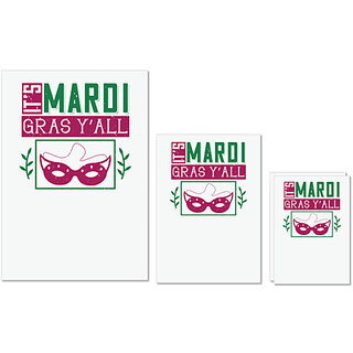                       UDNAG Untearable Waterproof Stickers 155GSM 'Mardi Gras | its mardi gras yall' A4 x 1pc, A5 x 1pc & A6 x 2pc                                              