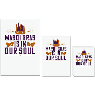                       UDNAG Untearable Waterproof Stickers 155GSM 'Mardi Gras | Mardi Gras is in our soul' A4 x 1pc, A5 x 1pc & A6 x 2pc                                              