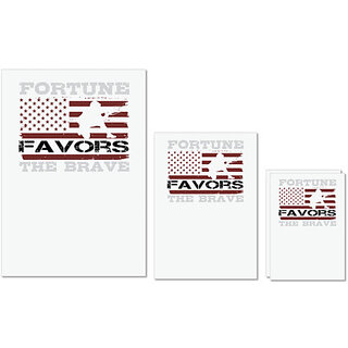                       UDNAG Untearable Waterproof Stickers 155GSM 'Military | Fortune favors the brave' A4 x 1pc, A5 x 1pc & A6 x 2pc                                              