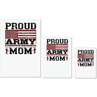                       UDNAG Untearable Waterproof Stickers 155GSM 'Military | proud army mom' A4 x 1pc, A5 x 1pc & A6 x 2pc                                              