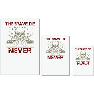 UDNAG Untearable Waterproof Stickers 155GSM 'Military | The brave die never' A4 x 1pc, A5 x 1pc & A6 x 2pc UDNAG Untearable Waterproof Stickers 155GSM 'Military | The brave die never' A4 x 1pc, A5 x 1pc & A6 x 2pc