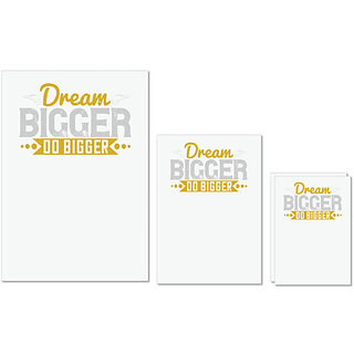                       UDNAG Untearable Waterproof Stickers 155GSM 'Motivational | Dream bigger. Do bigger' A4 x 1pc, A5 x 1pc & A6 x 2pc                                              