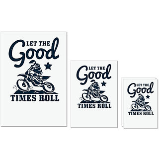 UDNAG Untearable Waterproof Stickers 155GSM 'Motor Cycle | Let the good times roll' A4 x 1pc, A5 x 1pc & A6 x 2pc UDNAG Untearable Waterproof Stickers 155GSM 'Motor Cycle | Let the good times roll' A4 x 1pc, A5 x 1pc & A6 x 2pc