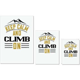                       UDNAG Untearable Waterproof Stickers 155GSM 'Adventure Mountain | Keep calm and climb on' A4 x 1pc, A5 x 1pc & A6 x 2pc                                              