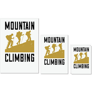                       UDNAG Untearable Waterproof Stickers 155GSM 'Adventure Mountain | mountain climbing' A4 x 1pc, A5 x 1pc & A6 x 2pc                                              