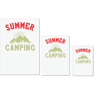                       UDNAG Untearable Waterproof Stickers 155GSM 'Adventure Mountain | summer camping' A4 x 1pc, A5 x 1pc & A6 x 2pc                                              