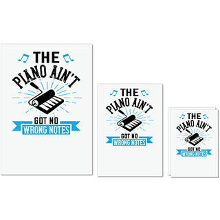                       UDNAG Untearable Waterproof Stickers 155GSM 'Piano | The piano aint got no wrong notes 02' A4 x 1pc, A5 x 1pc & A6 x 2pc                                              
