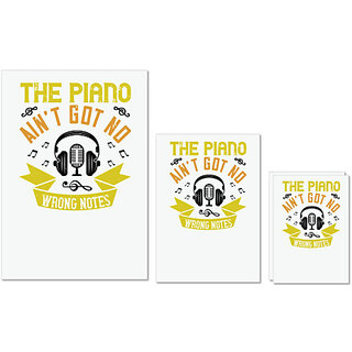                       UDNAG Untearable Waterproof Stickers 155GSM 'Piano | The piano aint got no wrong notes' A4 x 1pc, A5 x 1pc & A6 x 2pc                                              