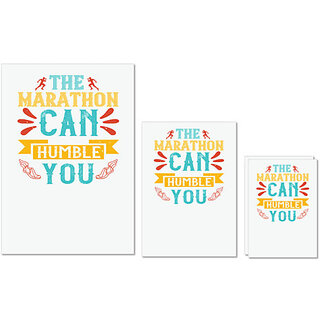                       UDNAG Untearable Waterproof Stickers 155GSM 'Running | The marathon can humble you' A4 x 1pc, A5 x 1pc & A6 x 2pc                                              