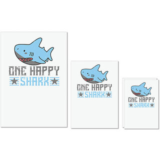 UDNAG Untearable Waterproof Stickers 155GSM 'Shark | one happy shark' A4 x 1pc, A5 x 1pc & A6 x 2pc UDNAG Untearable Waterproof Stickers 155GSM 'Shark | one happy shark' A4 x 1pc, A5 x 1pc & A6 x 2pc
