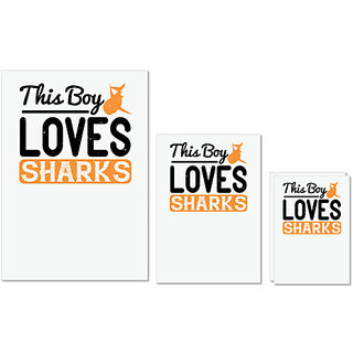 UDNAG Untearable Waterproof Stickers 155GSM 'Shark | this boy loves sharks' A4 x 1pc, A5 x 1pc & A6 x 2pc UDNAG Untearable Waterproof Stickers 155GSM 'Shark | this boy loves sharks' A4 x 1pc, A5 x 1pc & A6 x 2pc