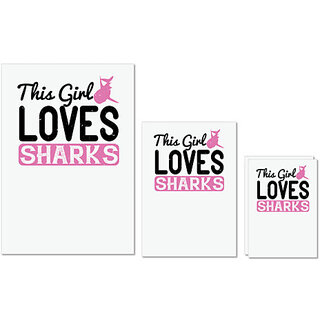 UDNAG Untearable Waterproof Stickers 155GSM 'Shark | this girl loves sharks' A4 x 1pc, A5 x 1pc & A6 x 2pc UDNAG Untearable Waterproof Stickers 155GSM 'Shark | this girl loves sharks' A4 x 1pc, A5 x 1pc & A6 x 2pc