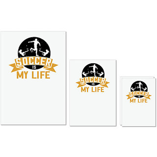                       UDNAG Untearable Waterproof Stickers 155GSM 'Soccer | Soccer is my life' A4 x 1pc, A5 x 1pc & A6 x 2pc                                              