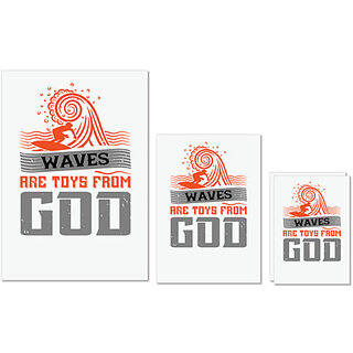 UDNAG Untearable Waterproof Stickers 155GSM 'Surfing | Waves are toys' A4 x 1pc, A5 x 1pc & A6 x 2pc UDNAG Untearable Waterproof Stickers 155GSM 'Surfing | Waves are toys' A4 x 1pc, A5 x 1pc & A6 x 2pc