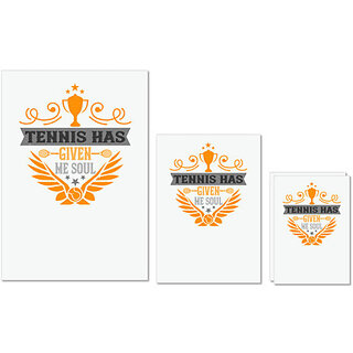                       UDNAG Untearable Waterproof Stickers 155GSM 'Tennis | Tennis has given me soul' A4 x 1pc, A5 x 1pc & A6 x 2pc                                              
