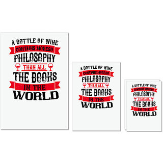 UDNAG Untearable Waterproof Stickers 155GSM 'Wine | A bottle of wine contains moreso' A4 x 1pc, A5 x 1pc & A6 x 2pc UDNAG Untearable Waterproof Stickers 155GSM 'Wine | A bottle of wine contains moreso' A4 x 1pc, A5 x 1pc & A6 x 2pc