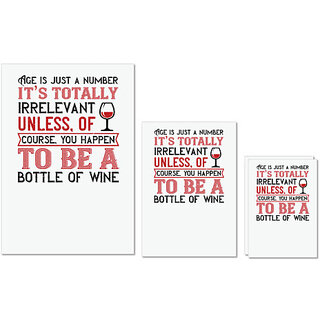 UDNAG Untearable Waterproof Stickers 155GSM 'Wine | Age is just a number its totaly' A4 x 1pc, A5 x 1pc & A6 x 2pc UDNAG Untearable Waterproof Stickers 155GSM 'Wine | Age is just a number its totaly' A4 x 1pc, A5 x 1pc & A6 x 2pc