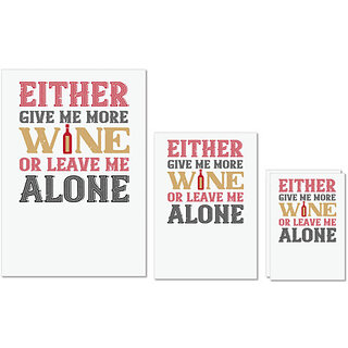 UDNAG Untearable Waterproof Stickers 155GSM 'Wine | Either give me more wine' A4 x 1pc, A5 x 1pc & A6 x 2pc UDNAG Untearable Waterproof Stickers 155GSM 'Wine | Either give me more wine' A4 x 1pc, A5 x 1pc & A6 x 2pc
