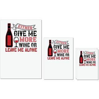 UDNAG Untearable Waterproof Stickers 155GSM 'Wine | Give me more wine or leave me alone' A4 x 1pc, A5 x 1pc & A6 x 2pc UDNAG Untearable Waterproof Stickers 155GSM 'Wine | Give me more wine or leave me alone' A4 x 1pc, A5 x 1pc & A6 x 2pc