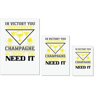                       UDNAG Untearable Waterproof Stickers 155GSM 'Wine | In victory you deserve Champagne' A4 x 1pc, A5 x 1pc & A6 x 2pc                                              