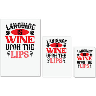                       UDNAG Untearable Waterproof Stickers 155GSM 'Wine | Language is wine upon the' A4 x 1pc, A5 x 1pc & A6 x 2pc                                              
