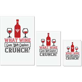                       UDNAG Untearable Waterproof Stickers 155GSM 'Wine | What wine goes with captain crunch' A4 x 1pc, A5 x 1pc & A6 x 2pc                                              