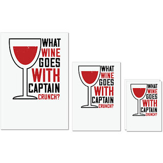                       UDNAG Untearable Waterproof Stickers 155GSM 'Wine | What wine goes with' A4 x 1pc, A5 x 1pc & A6 x 2pc                                              