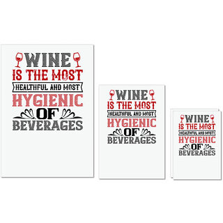 UDNAG Untearable Waterproof Stickers 155GSM 'Wine | Wine is the most healthful and most' A4 x 1pc, A5 x 1pc & A6 x 2pc UDNAG Untearable Waterproof Stickers 155GSM 'Wine | Wine is the most healthful and most' A4 x 1pc, A5 x 1pc & A6 x 2pc