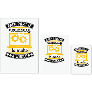                       UDNAG Untearable Waterproof Stickers 155GSM 'Job | Each part is necessary to make a whole' A4 x 1pc, A5 x 1pc & A6 x 2pc                                              