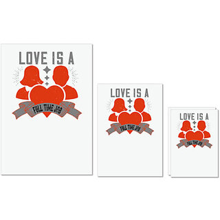                       UDNAG Untearable Waterproof Stickers 155GSM 'Job | Love is a fulltime job' A4 x 1pc, A5 x 1pc & A6 x 2pc                                              