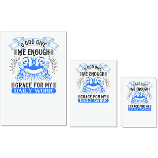                       UDNAG Untearable Waterproof Stickers 155GSM 'Job | give me enough grace for my daily work' A4 x 1pc, A5 x 1pc & A6 x 2pc                                              