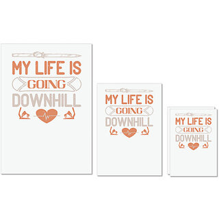 UDNAG Untearable Waterproof Stickers 155GSM 'Skiing | My life is going downhill' A4 x 1pc, A5 x 1pc & A6 x 2pc UDNAG Untearable Waterproof Stickers 155GSM 'Skiing | My life is going downhill' A4 x 1pc, A5 x 1pc & A6 x 2pc