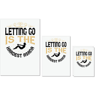 UDNAG Untearable Waterproof Stickers 155GSM 'Yoga | Letting go is the hardest asana 01' A4 x 1pc, A5 x 1pc & A6 x 2pc