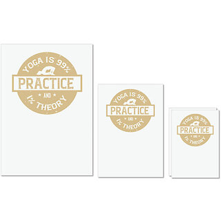 UDNAG Untearable Waterproof Stickers 155GSM 'Yoga | Yoga is 99% practice and 1% theory' A4 x 1pc, A5 x 1pc & A6 x 2pc UDNAG Untearable Waterproof Stickers 155GSM 'Yoga | Yoga is 99% practice and 1% theory' A4 x 1pc, A5 x 1pc & A6 x 2pc