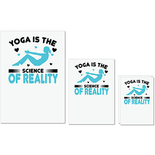 UDNAG Untearable Waterproof Stickers 155GSM 'Yoga | Yoga is the science of reality' A4 x 1pc, A5 x 1pc & A6 x 2pc UDNAG Untearable Waterproof Stickers 155GSM 'Yoga | Yoga is the science of reality' A4 x 1pc, A5 x 1pc & A6 x 2pc