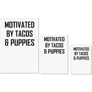 UDNAG Untearable Waterproof Stickers 155GSM 'Dog | Motivated by Tacos and puppies' A4 x 1pc, A5 x 1pc & A6 x 2pc UDNAG Untearable Waterproof Stickers 155GSM 'Dog | Motivated by Tacos and puppies' A4 x 1pc, A5 x 1pc & A6 x 2pc