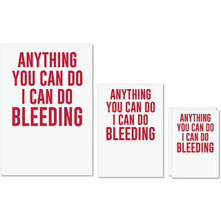                       UDNAG Untearable Waterproof Stickers 155GSM 'Dog | anything you can do i can do bleeding' A4 x 1pc, A5 x 1pc & A6 x 2pc                                              