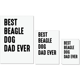                       UDNAG Untearable Waterproof Stickers 155GSM 'Dog | Best beagle dog dad ever' A4 x 1pc, A5 x 1pc & A6 x 2pc                                              
