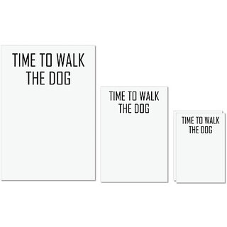                       UDNAG Untearable Waterproof Stickers 155GSM 'Dog | Time to walk the dog' A4 x 1pc, A5 x 1pc & A6 x 2pc                                              