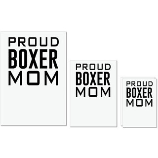                       UDNAG Untearable Waterproof Stickers 155GSM 'Dog | Proud boxer mom' A4 x 1pc, A5 x 1pc & A6 x 2pc                                              