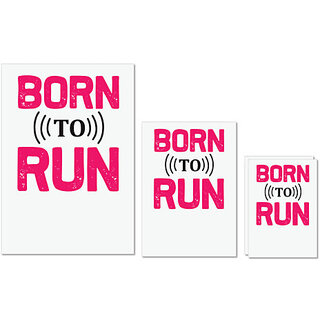                      UDNAG Untearable Waterproof Stickers 155GSM 'Running | Born to run' A4 x 1pc, A5 x 1pc & A6 x 2pc                                              