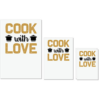                       UDNAG Untearable Waterproof Stickers 155GSM 'Cooking | Cook with love' A4 x 1pc, A5 x 1pc & A6 x 2pc                                              