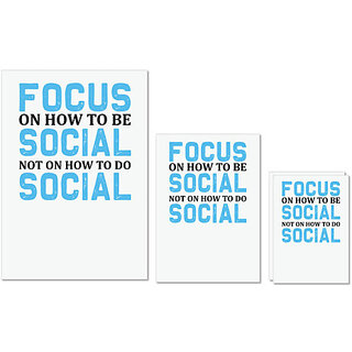                       UDNAG Untearable Waterproof Stickers 155GSM 'Social | Focus on how to be social' A4 x 1pc, A5 x 1pc & A6 x 2pc                                              