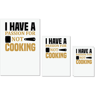 UDNAG Untearable Waterproof Stickers 155GSM 'Cooking | I have a passion for not cooking' A4 x 1pc, A5 x 1pc & A6 x 2pc UDNAG Untearable Waterproof Stickers 155GSM 'Cooking | I have a passion for not cooking' A4 x 1pc, A5 x 1pc & A6 x 2pc