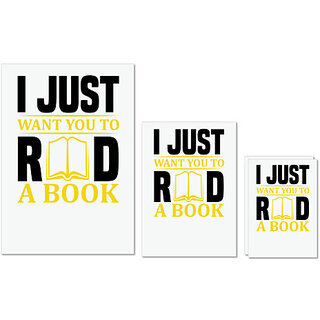UDNAG Untearable Waterproof Stickers 155GSM 'Reading | I just want you to read a book' A4 x 1pc, A5 x 1pc & A6 x 2pc UDNAG Untearable Waterproof Stickers 155GSM 'Reading | I just want you to read a book' A4 x 1pc, A5 x 1pc & A6 x 2pc